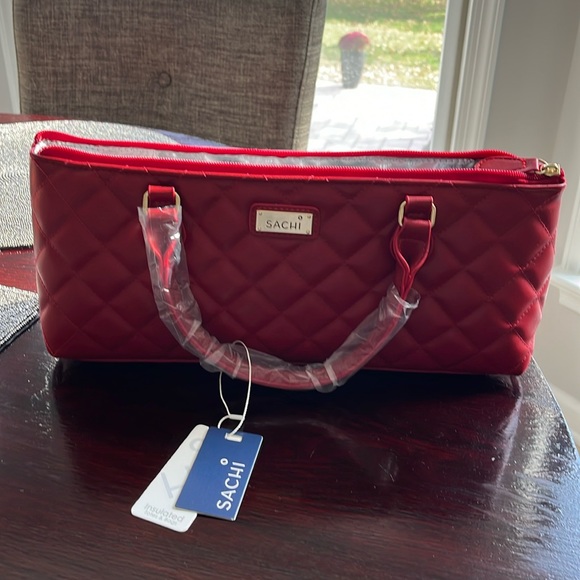 SACHI Bags La Soiree By Sachi Insulated Wine Purse Clutch Red